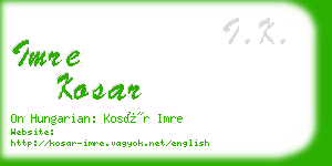 imre kosar business card